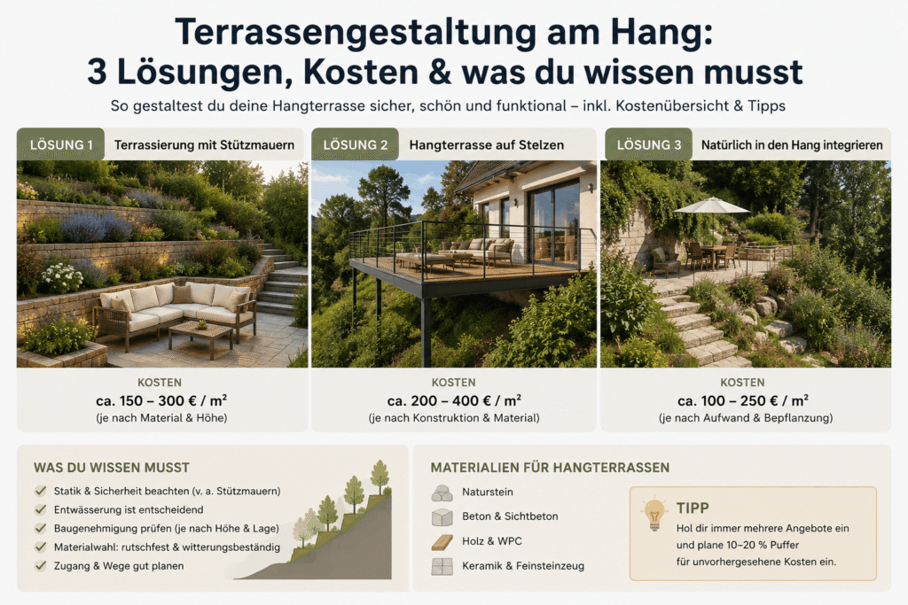 Terrassengestaltung am Hang