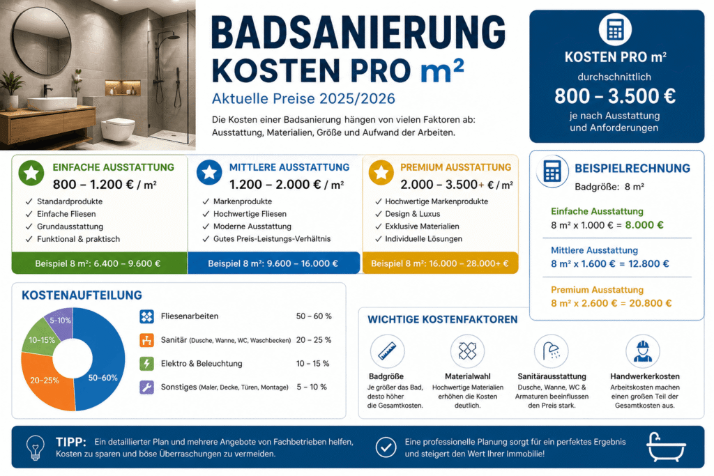 Badsanierung Kosten pro m²
