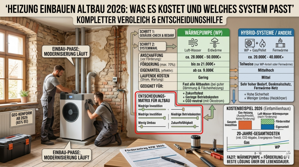 Heizung einbauen Altbau 2026