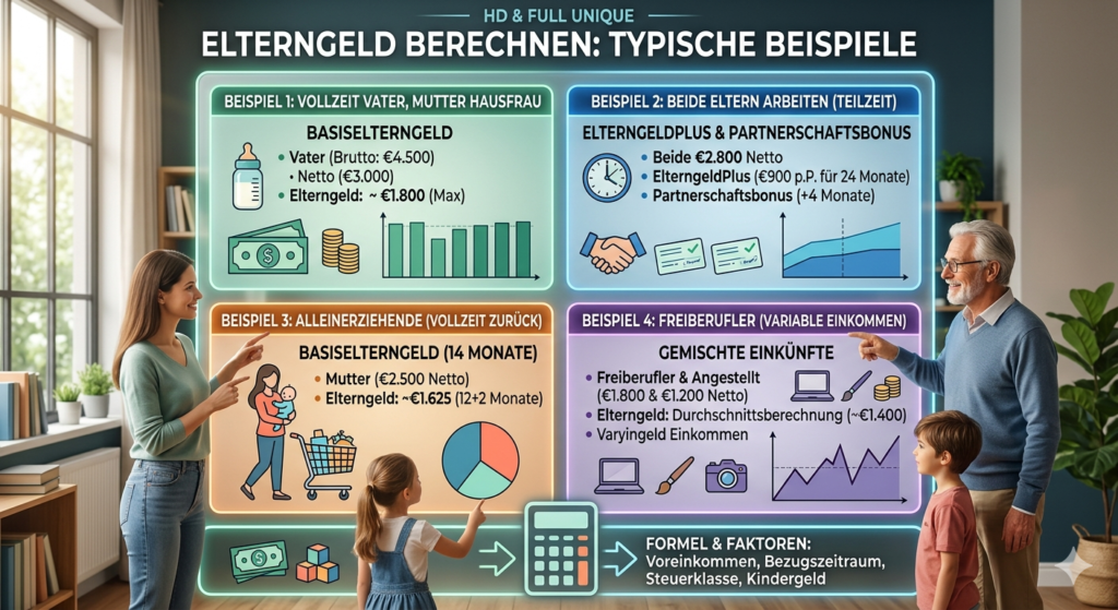 Elterngeld berechnen: Typische Beispiele