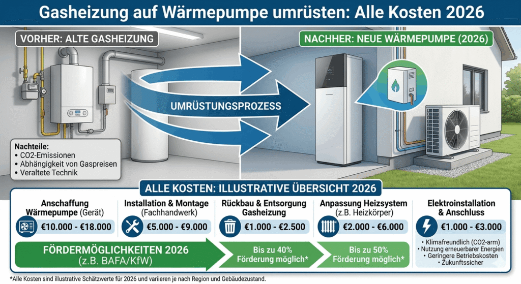 Gasheizung auf Wärmepumpe umrüsten