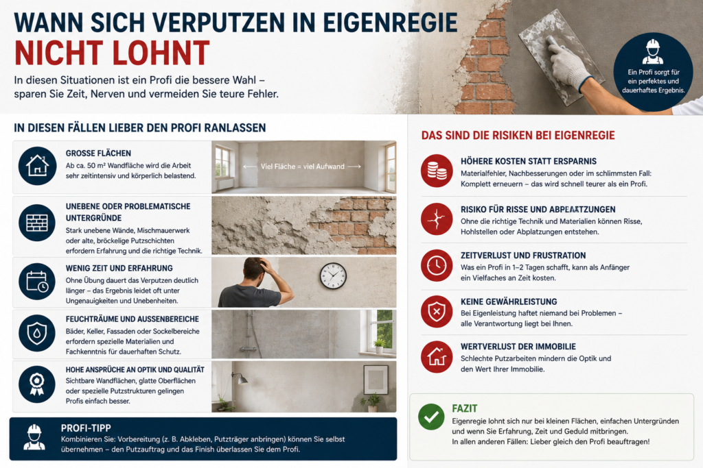 Wann sich Verputzen in Eigenregie nicht lohnt