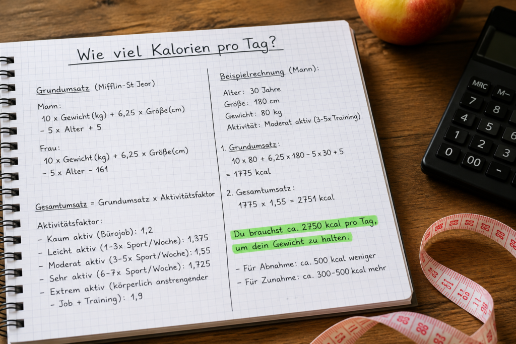 Wie viel Kalorien am Tag brauche ich?