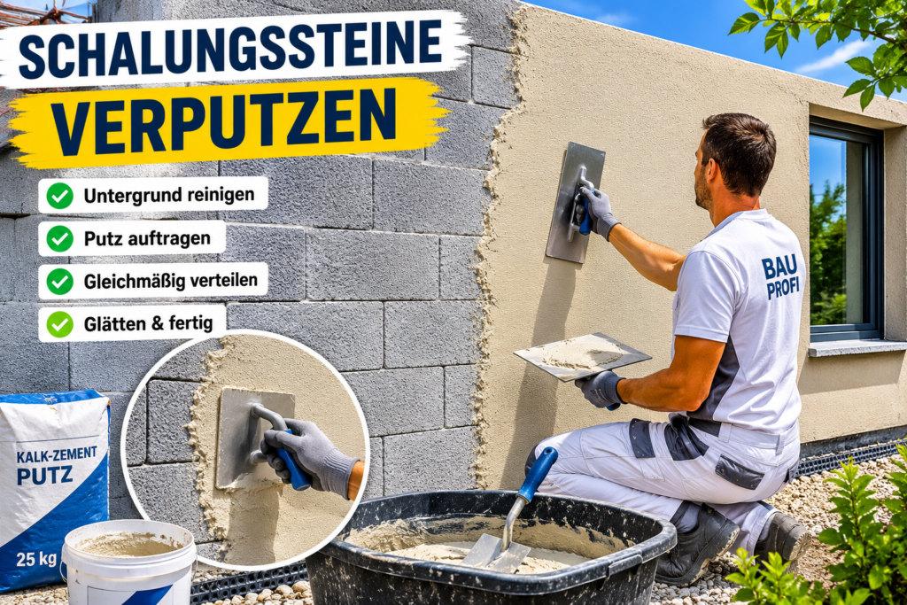 Schalungssteine verputzen 