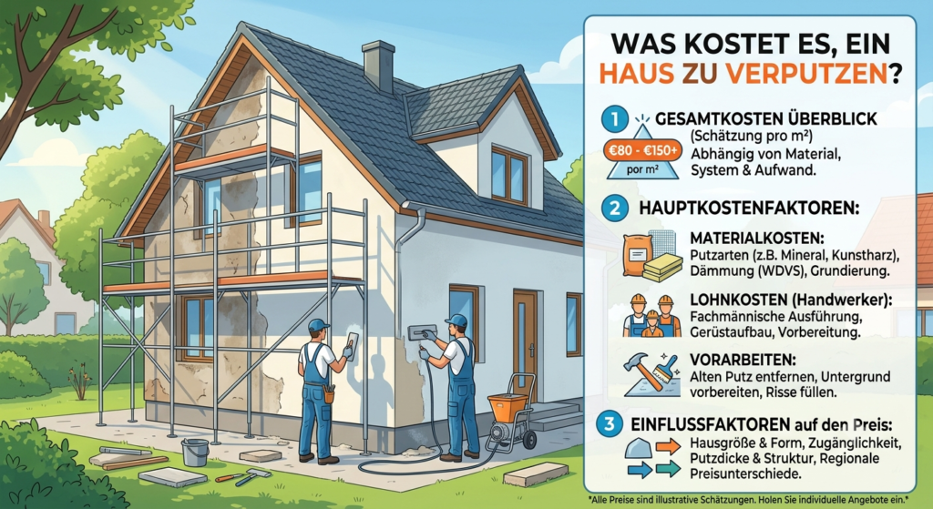 Was kostet es, ein Haus zu verputzen? Preise pro m²