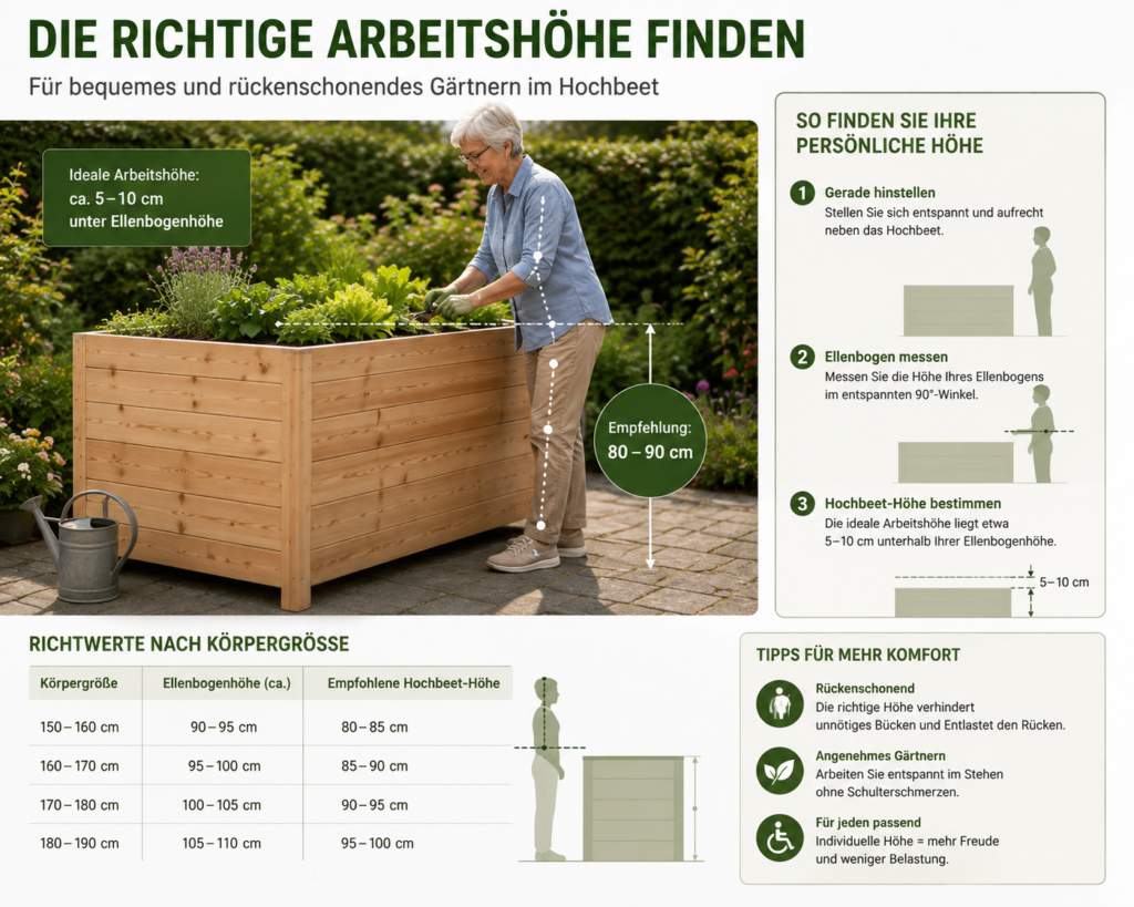 Die richtige Arbeitshöhe finden
