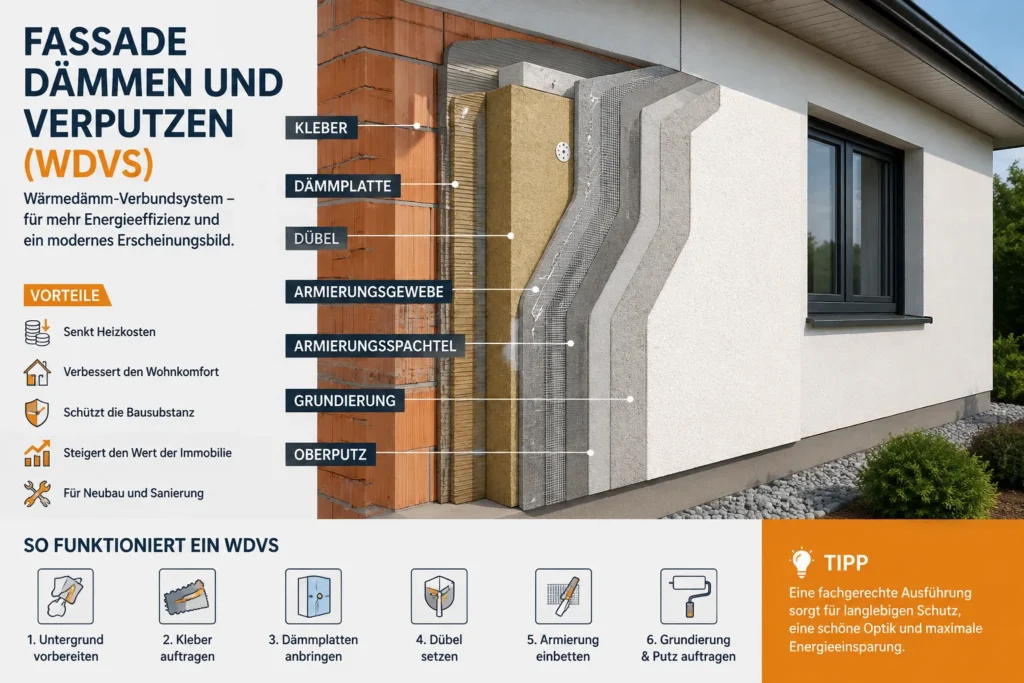 Fassade dämmen und verputzen