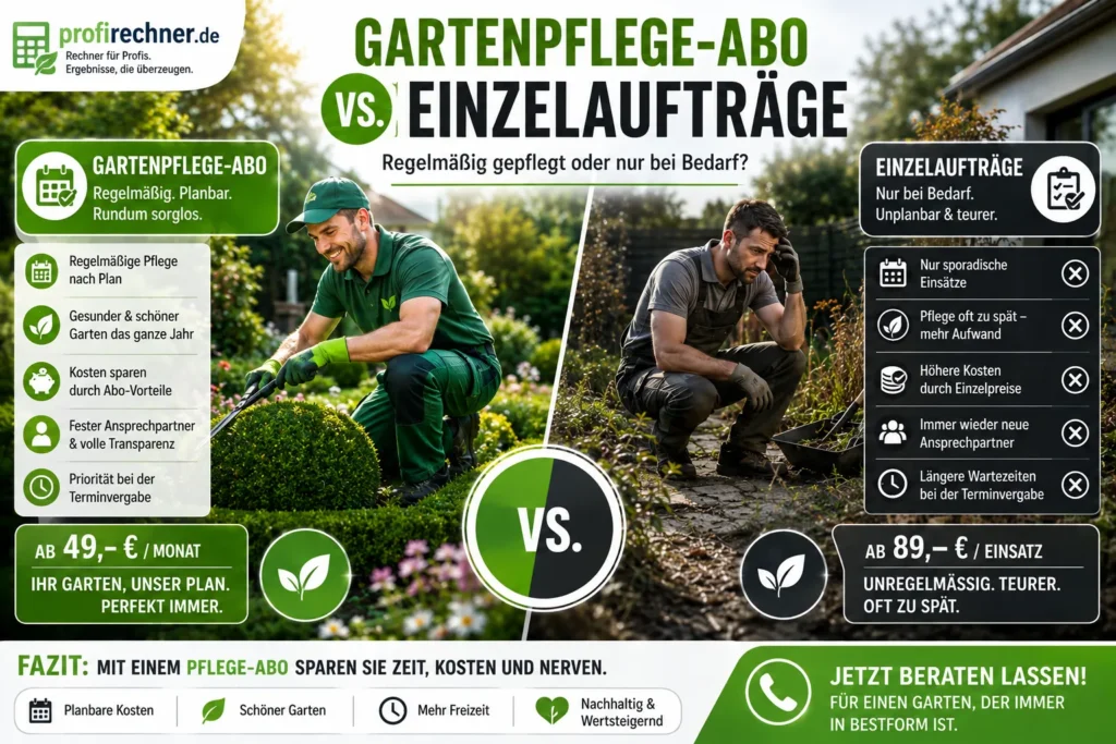 Gartenpflege-Abo vs. Einzelaufträge