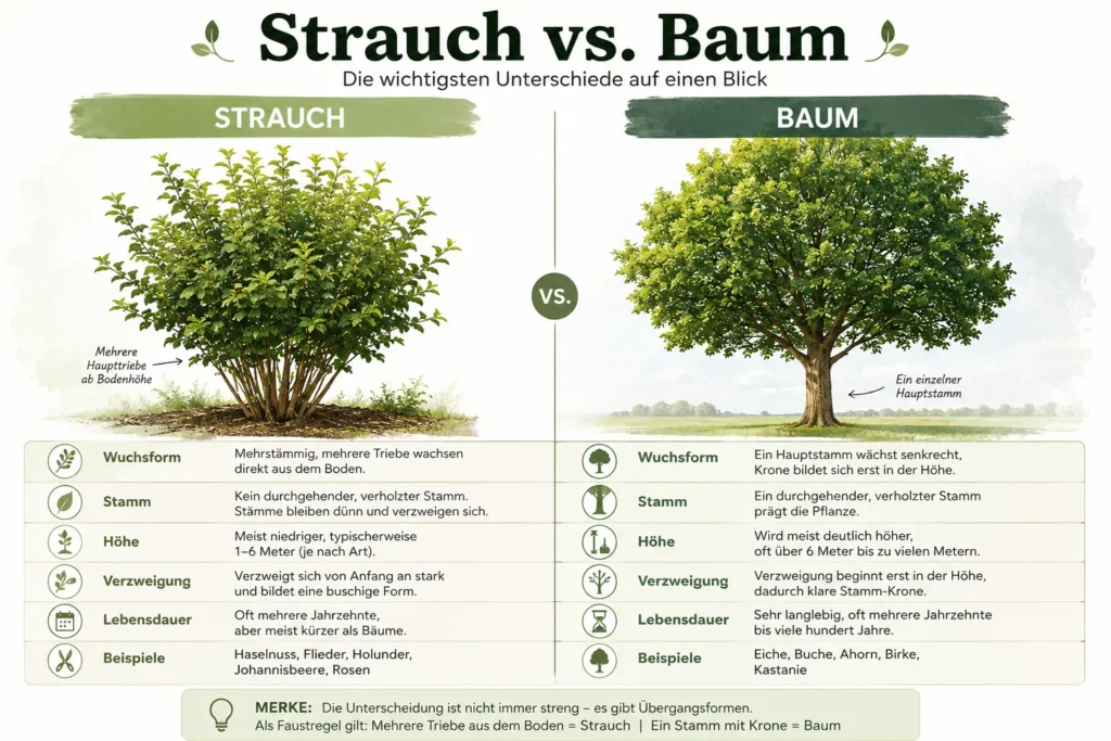 Strauch vs. Baum