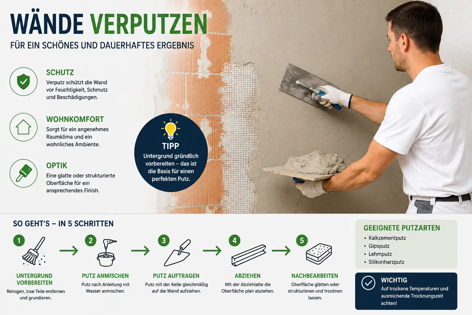 Wände verputzen