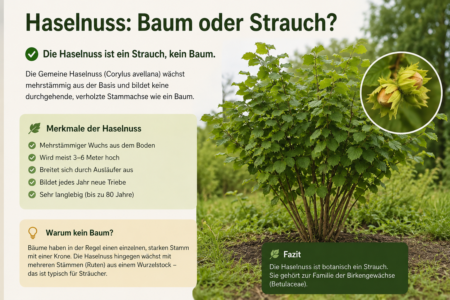 Haselnuss: Baum oder Strauch?