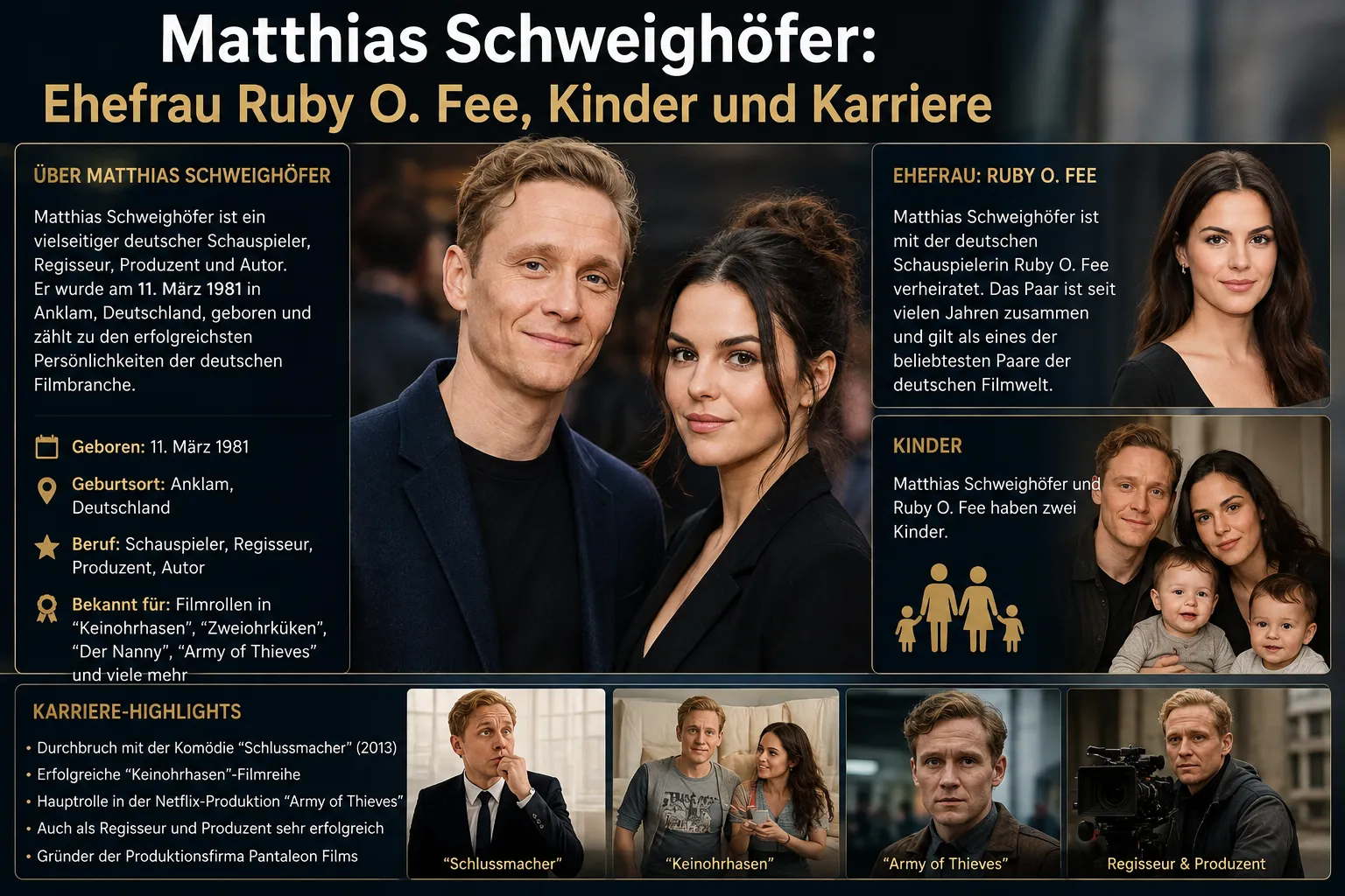 Matthias Schweighöfer: Ehefrau Ruby O. Fee, Kinder und Karriere